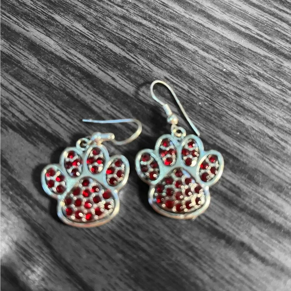 Doggy Bundle-Two Wallets and Red Crystal Paw Earrings